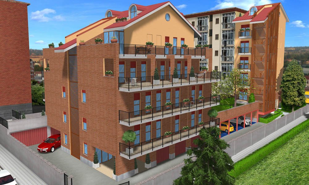 Modello 3D e Render nuovo progetto a Nichelino (TO) - La Torinese s.r.l. (2008)